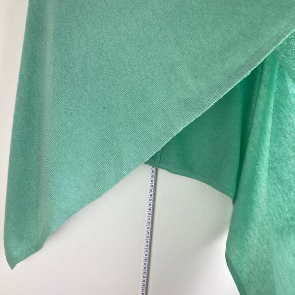 Exclusive Cashmere Mint Green Poncho Topper One Size - Picture 5 of 9